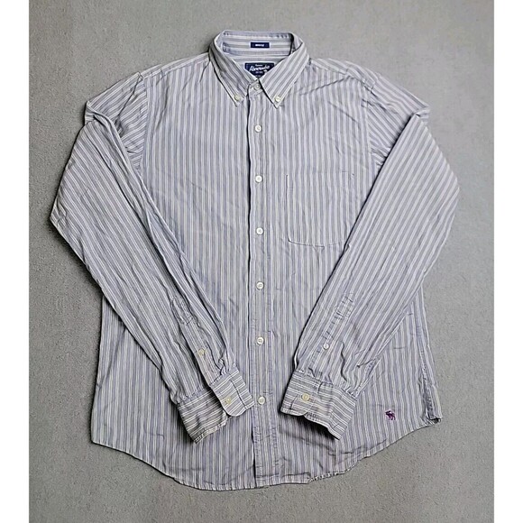 Abercrombie & Fitch Other - Vtg Abercrombie Fitch Mens XL Shirt Button  Muscle Blue Green Cotton Stripe 90s
